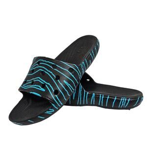 Crocs Ron English M 9/W 11 Party Animal Zebra Black Slide